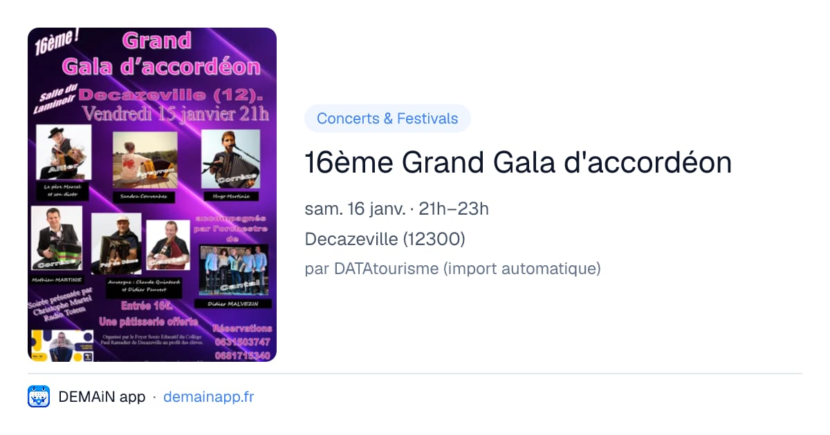 16ème Grand Gala d'accordéon — Decazeville