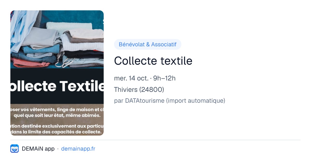 Collecte textile — Thiviers