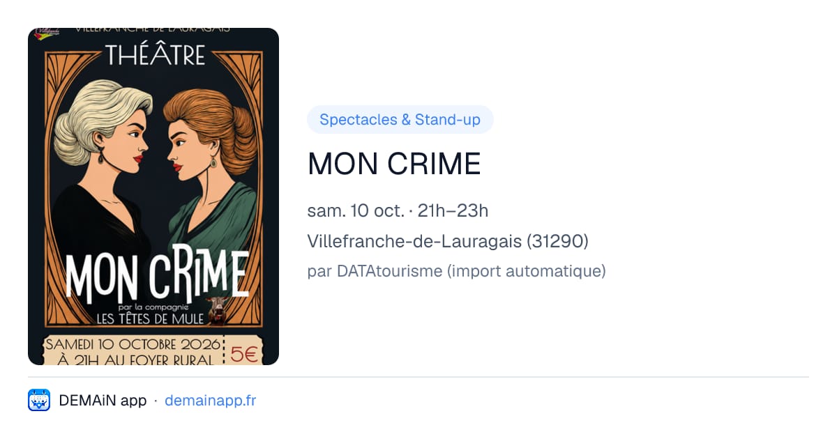 MON CRIME — Villefranche-de-Lauragais