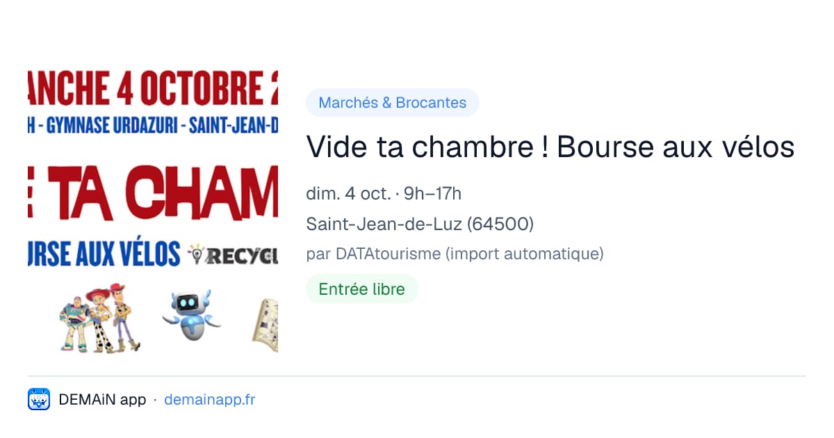 Vide ta chambre ! Bourse aux vélos — Saint-Jean-de-Luz