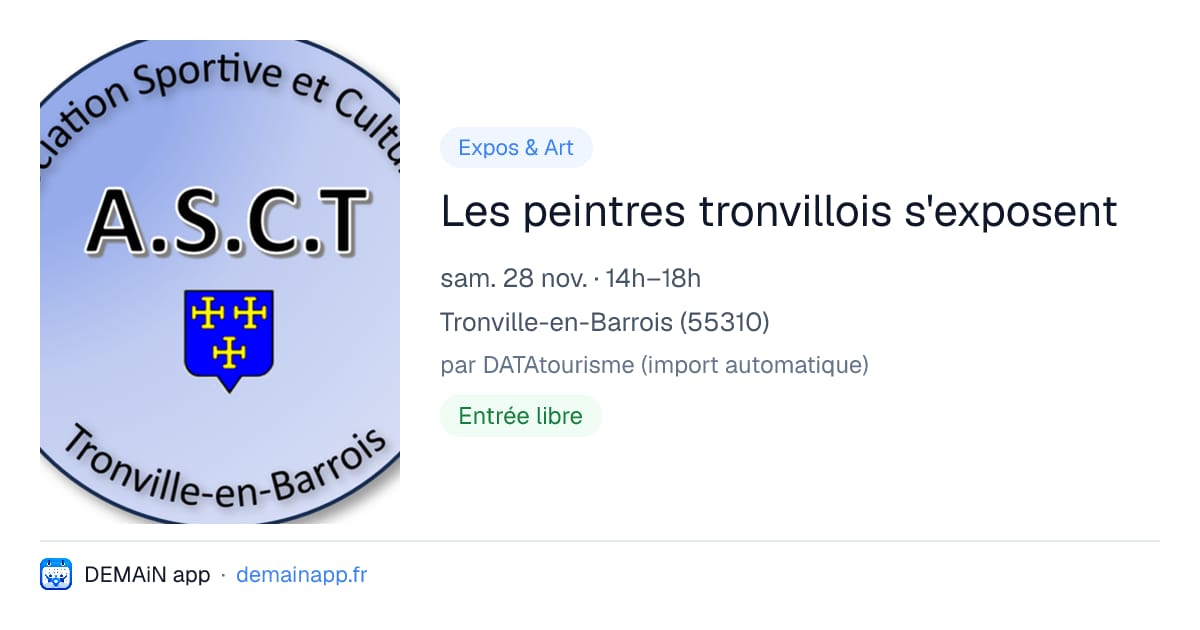 Les peintres tronvillois s'exposent — Tronville-en-Barrois