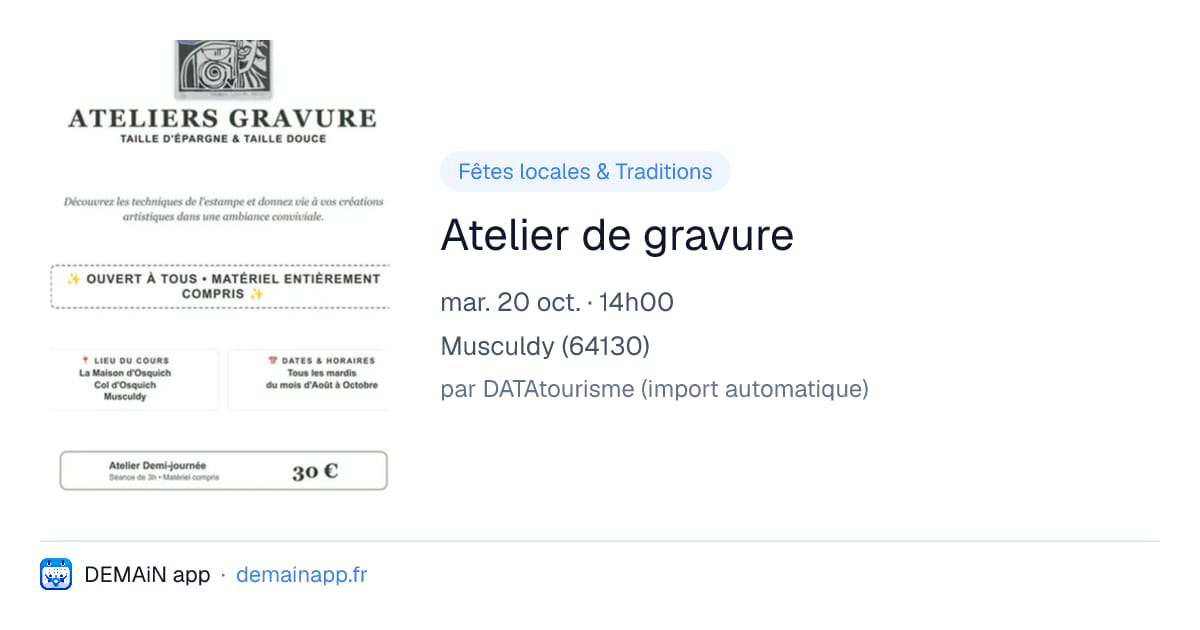 Atelier de gravure — Musculdy