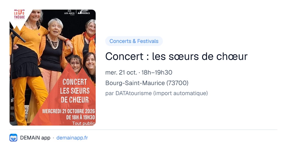 Concert : les sœurs de chœur — Bourg-Saint-Maurice