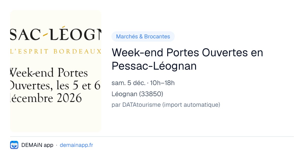 Week-end Portes Ouvertes en Pessac-Léognan — Léognan