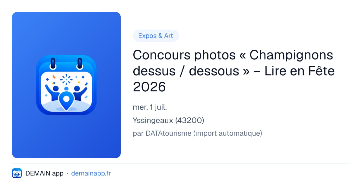 Concours photos « Champignons dessus / dessous » – Lire en Fête 2026 — Yssingeaux