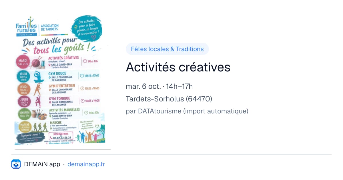Activités créatives — Tardets-Sorholus