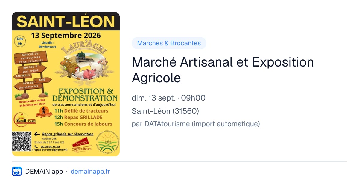Marché Artisanal et Exposition Agricole — Saint-Léon