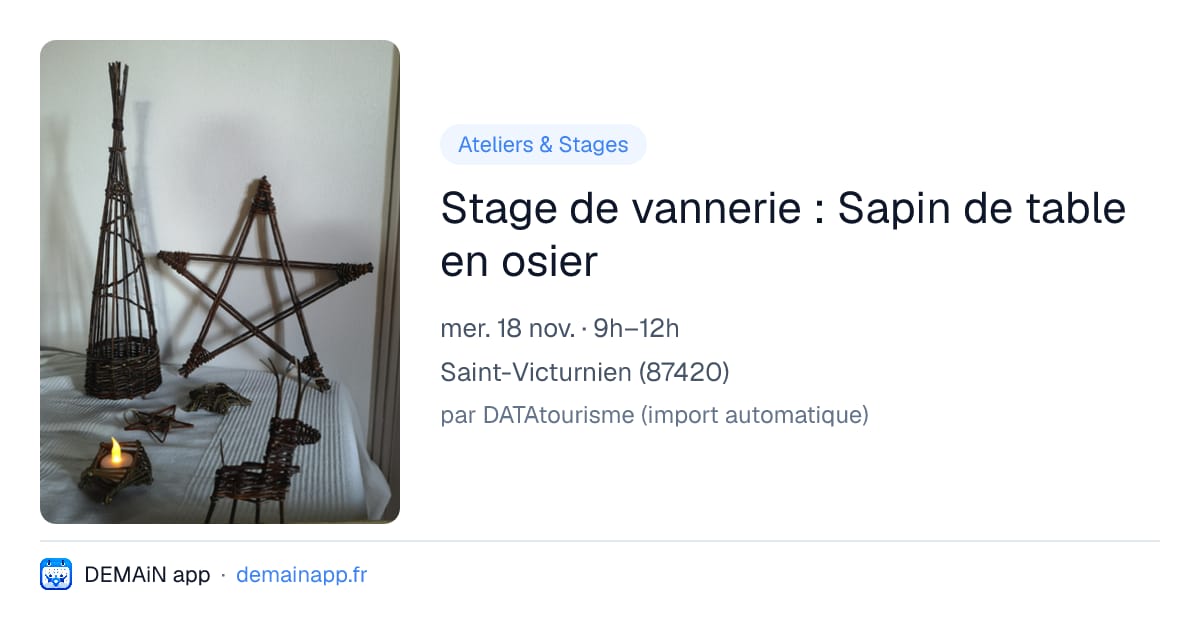 Stage de vannerie : Sapin de table en osier — Saint-Victurnien