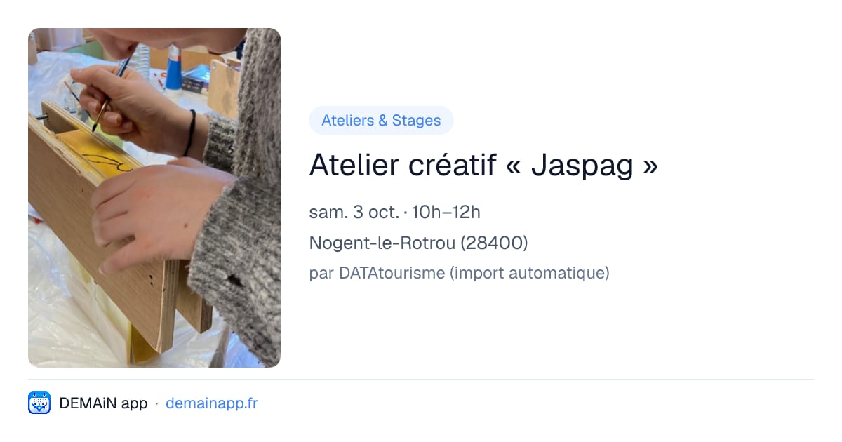 Atelier créatif « Jaspag » — Nogent-le-Rotrou