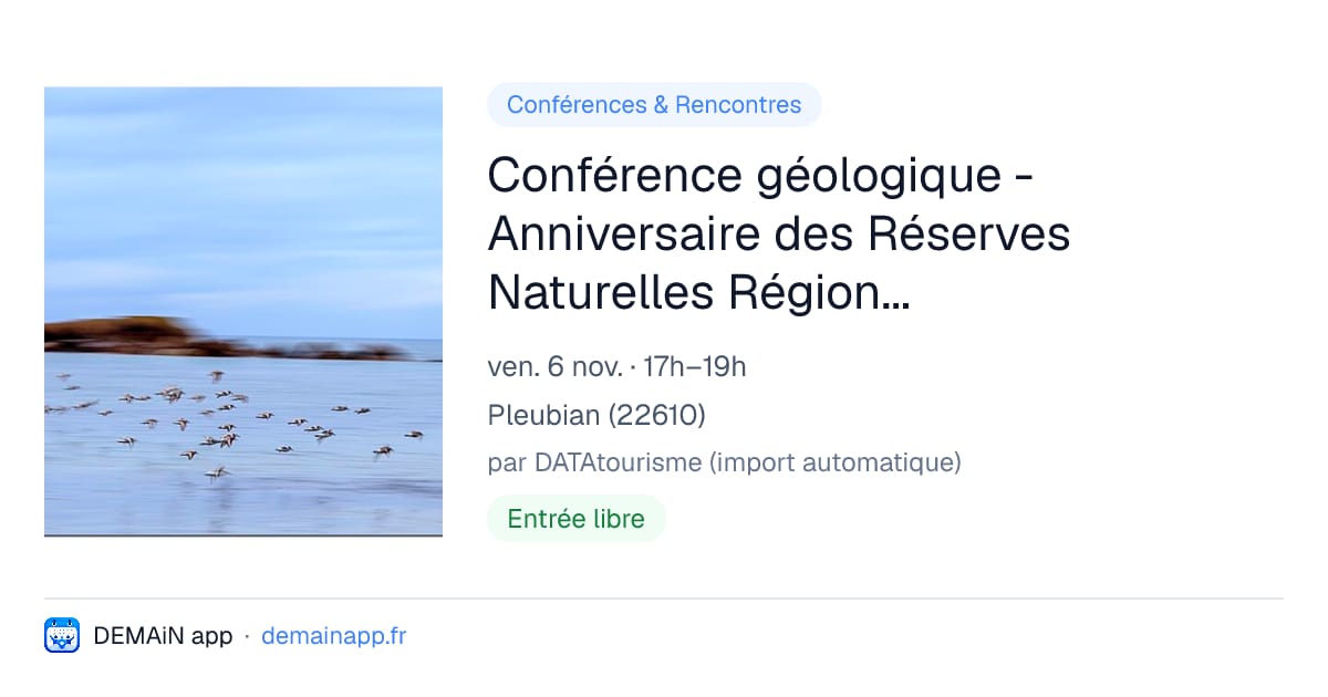 Conférence géologique - Anniversaire des Réserves Naturelles Régionales — Pleubian