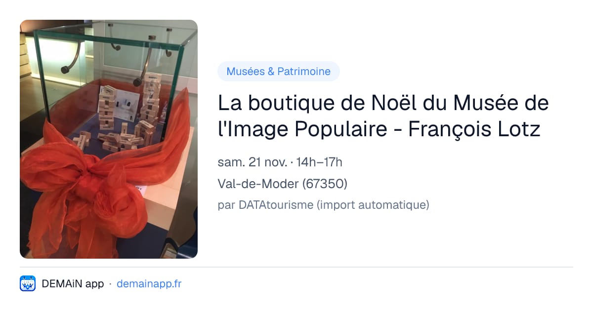 La boutique de Noël du Musée de l'Image Populaire - François Lotz — Val-de-Moder