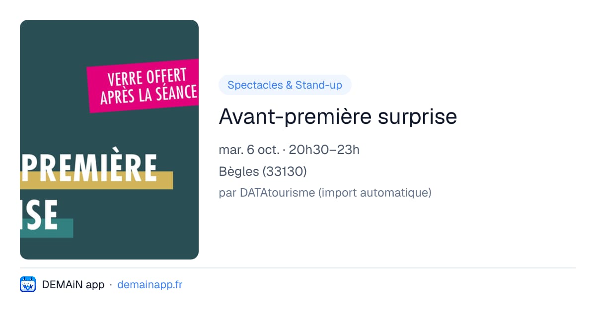 Avant-première surprise — Bègles