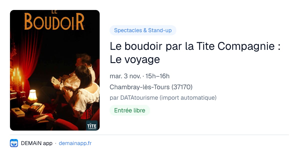 Le boudoir par la Tite Compagnie : Le voyage — Chambray-lès-Tours