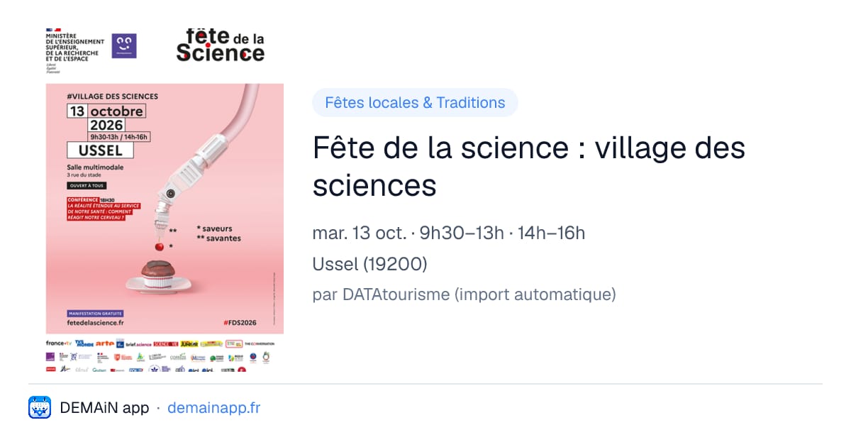 Fête de la science : village des sciences — Ussel