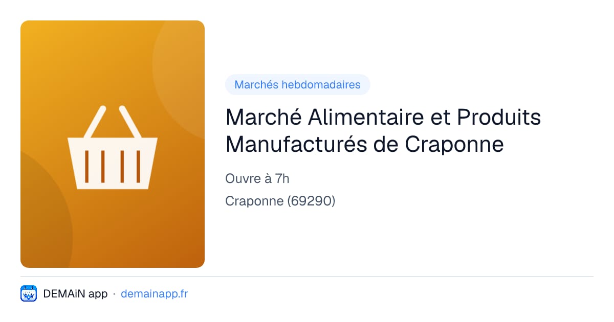 Marché Alimentaire et Produits Manufacturés de Craponne — Craponne