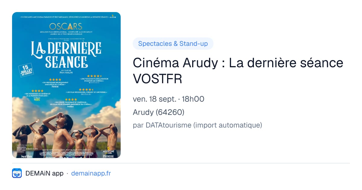 Cinéma Arudy : La dernière séance VOSTFR — Arudy