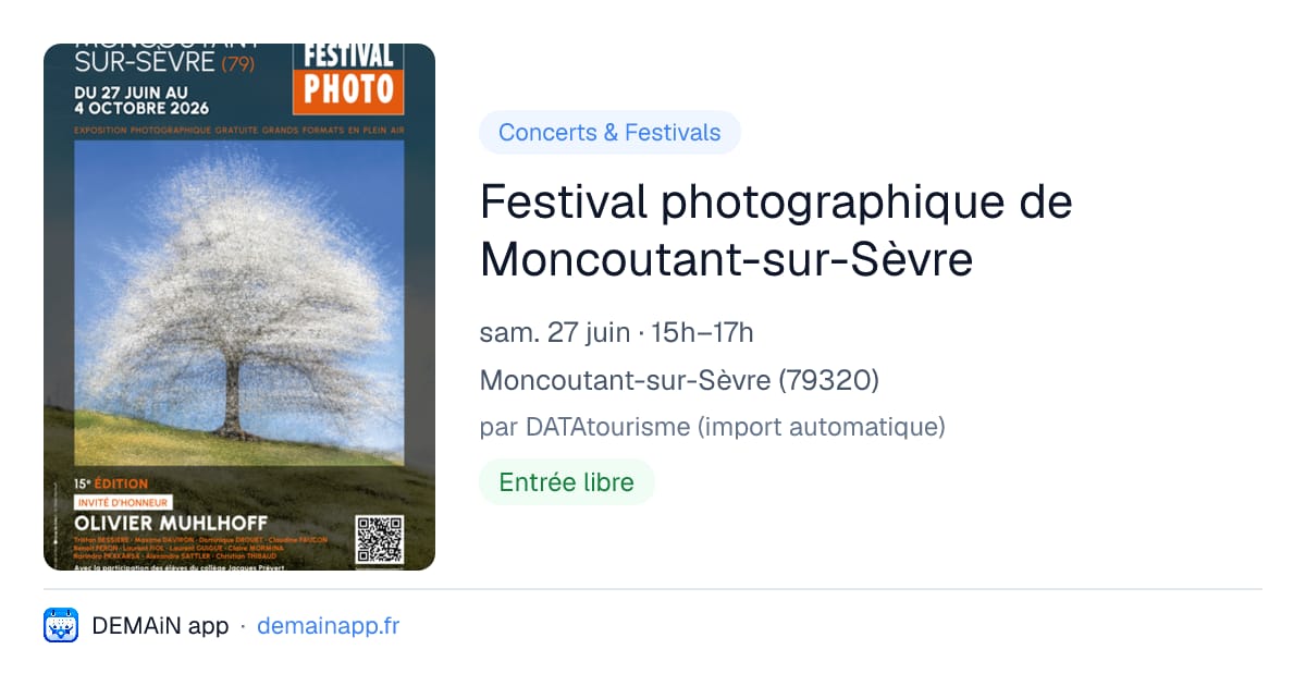 Festival photographique de Moncoutant-sur-Sèvre — Moncoutant-sur-Sèvre