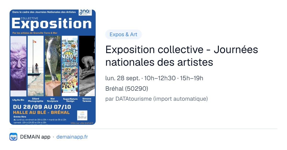 Exposition collective - Journées nationales des artistes — Bréhal