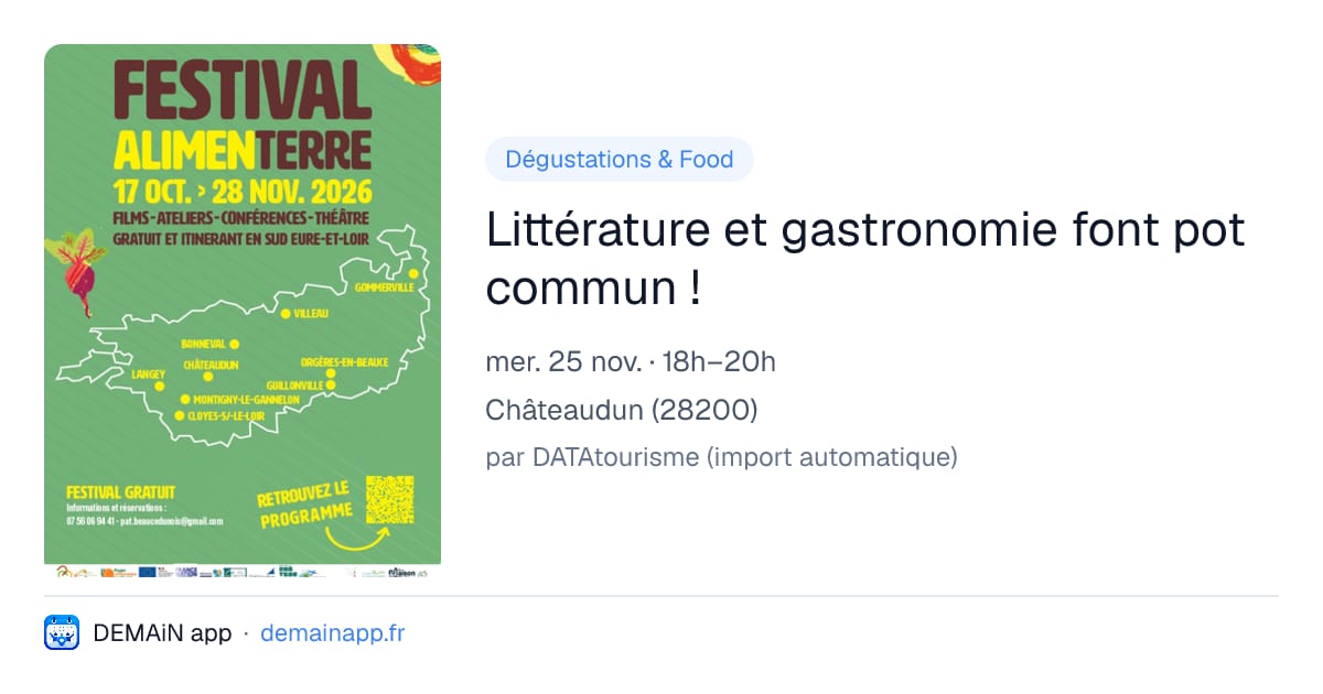 Littérature et gastronomie font pot commun ! — Châteaudun