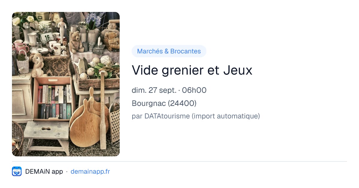 Vide grenier et Jeux — Bourgnac