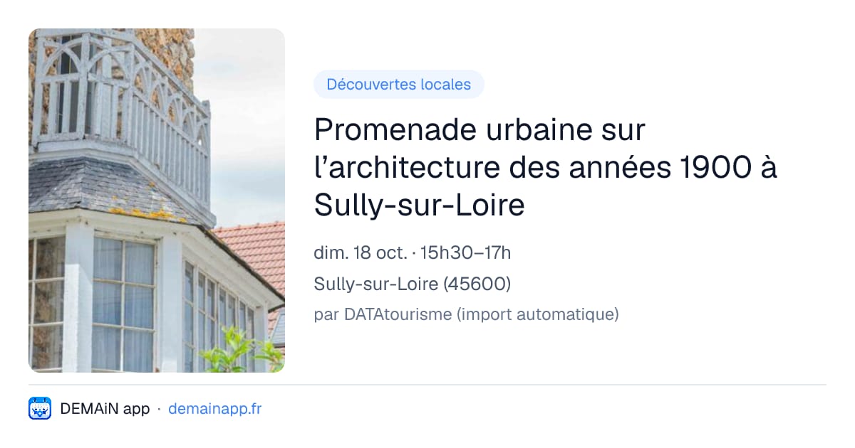 Promenade urbaine sur l’architecture des années 1900 à Sully-sur-Loire — Sully-sur-Loire