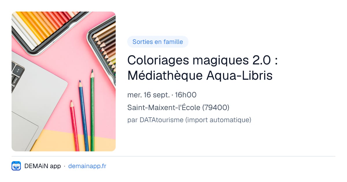 Coloriages magiques 2.0 : Médiathèque Aqua-Libris — Saint-Maixent-l'École