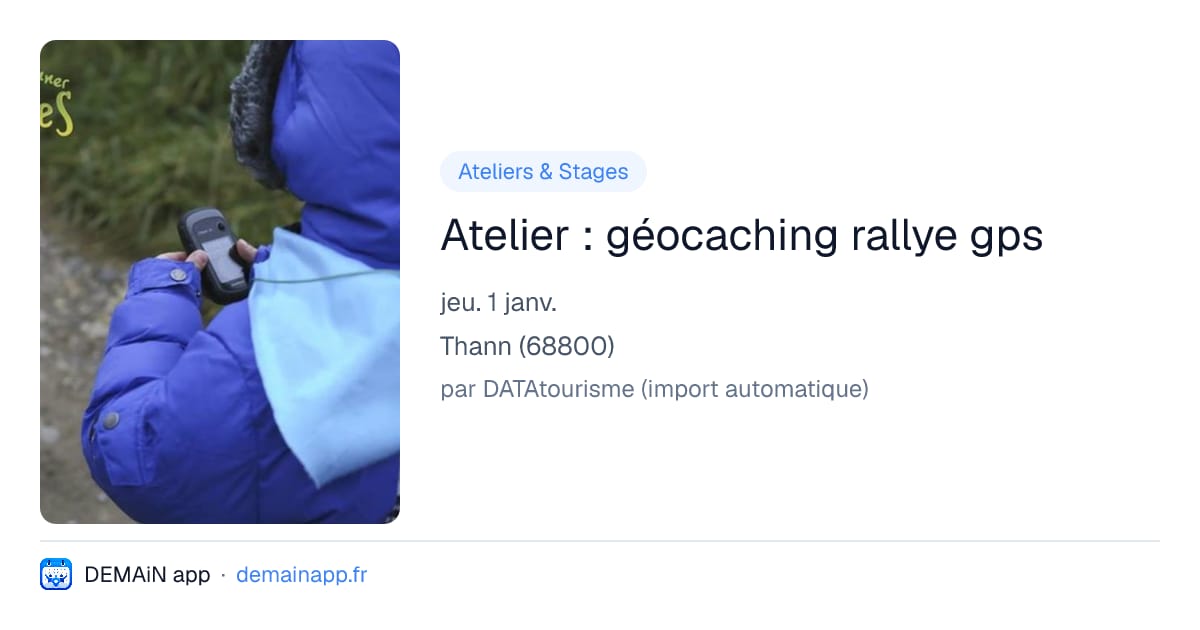 Atelier : géocaching rallye gps — Thann