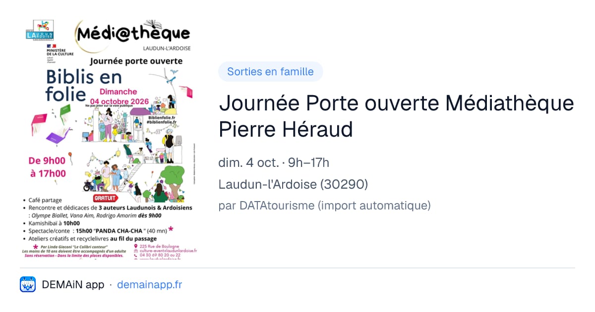 Journée Porte ouverte Médiathèque Pierre Héraud — Laudun-l'Ardoise