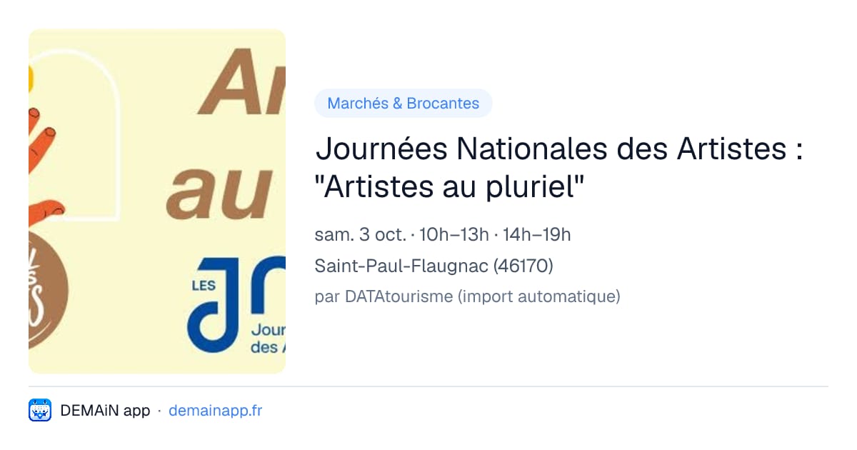 Journées Nationales des Artistes : "Artistes au pluriel" — Saint-Paul-Flaugnac