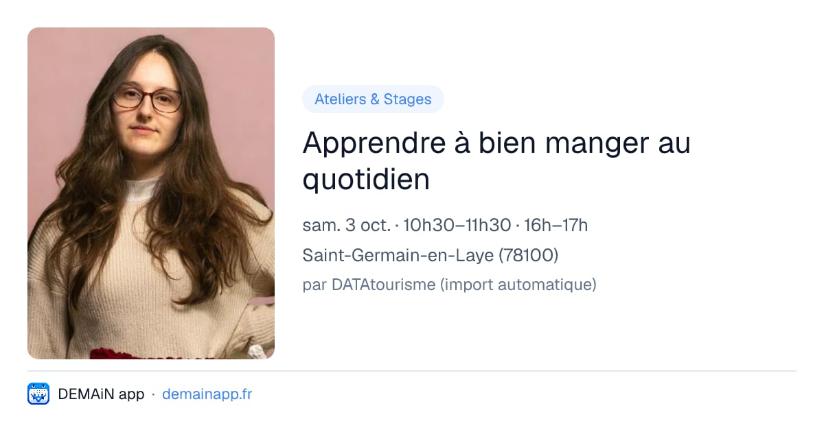 Apprendre à bien manger au quotidien — Saint-Germain-en-Laye