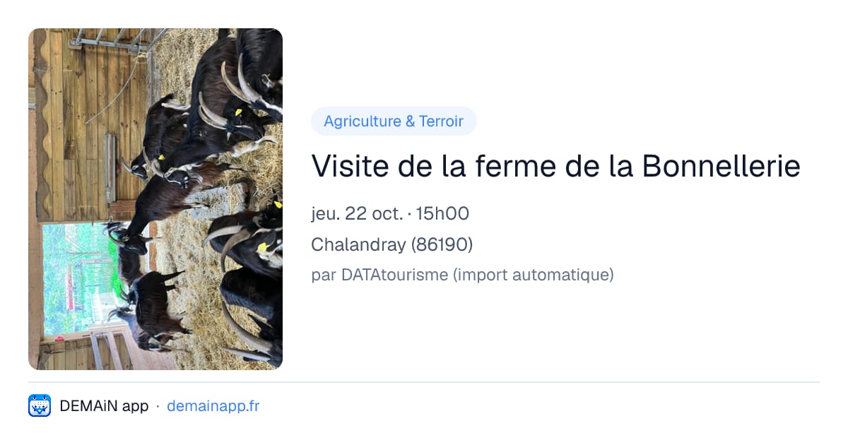 Visite de la ferme de la Bonnellerie — Chalandray