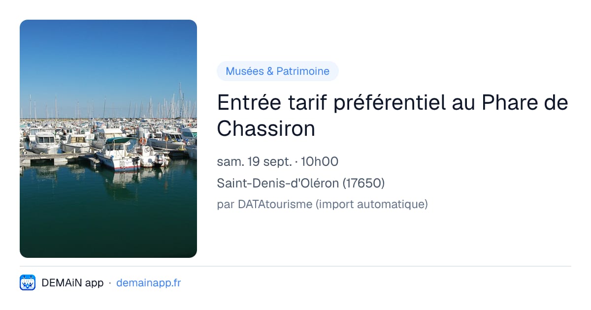 Entrée tarif préférentiel au Phare de Chassiron — Saint-Denis-d'Oléron