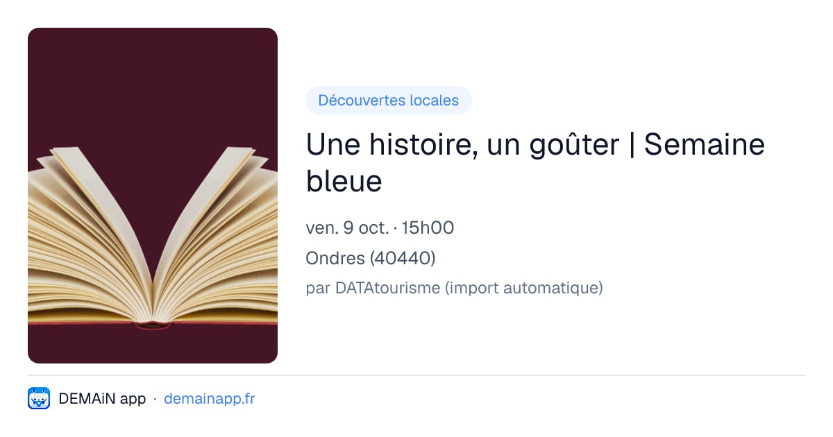 Une histoire, un goûter | Semaine bleue — Ondres