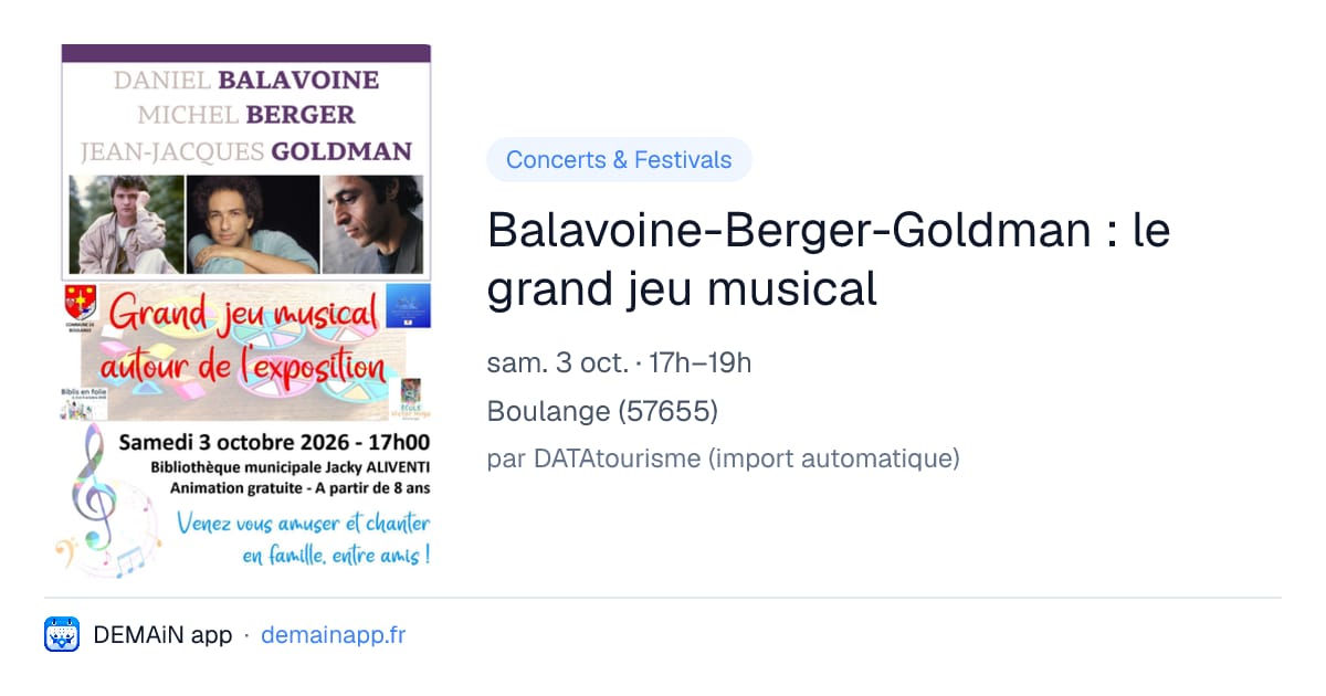 Balavoine-Berger-Goldman : le grand jeu musical — Boulange