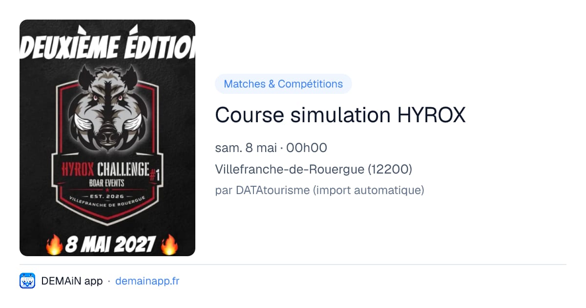 Course simulation HYROX — Villefranche-de-Rouergue