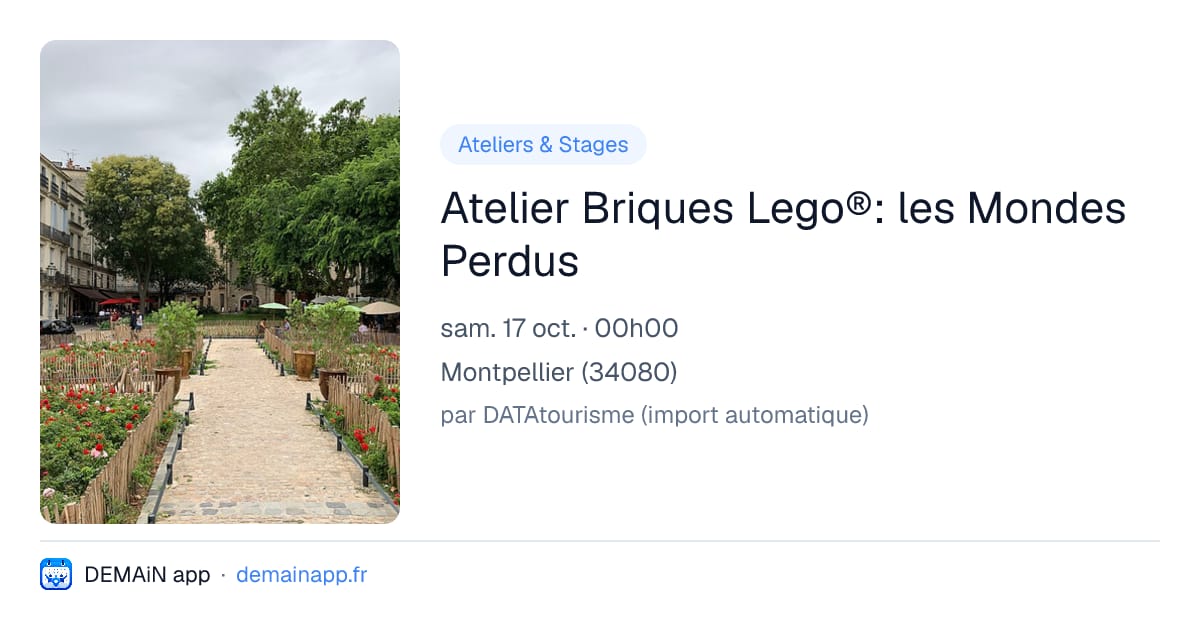 Atelier Briques Lego®: les Mondes Perdus — Montpellier