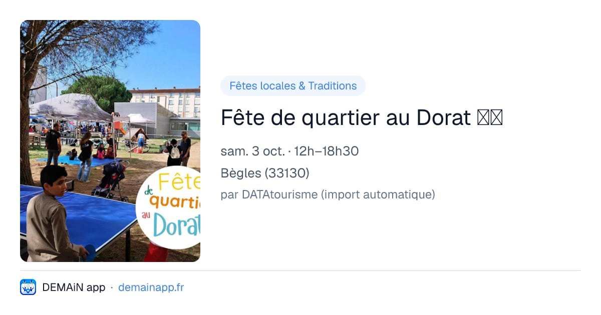Fête de quartier au Dorat 😎🆒 — Bègles