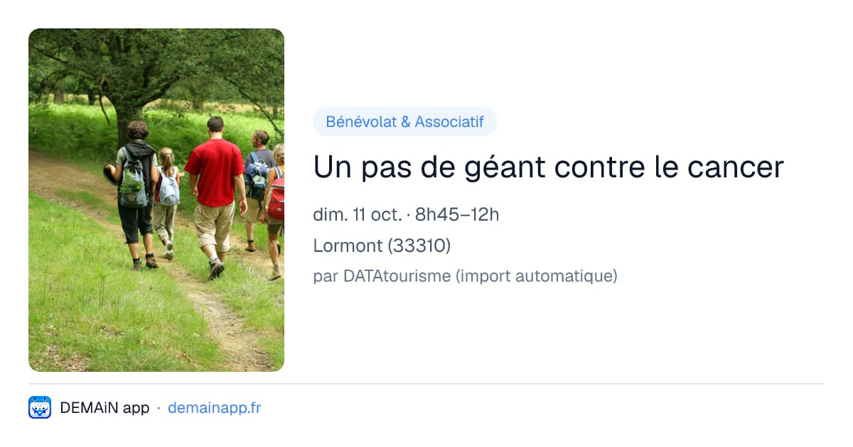 Un pas de géant contre le cancer — Lormont