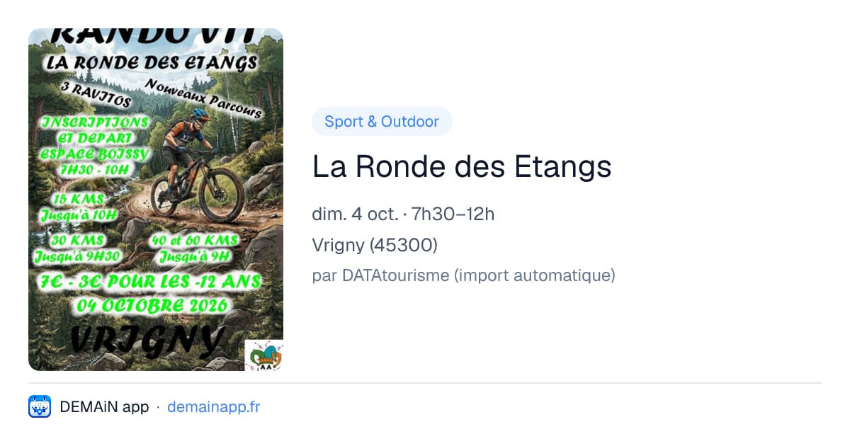 La Ronde des Etangs — Vrigny