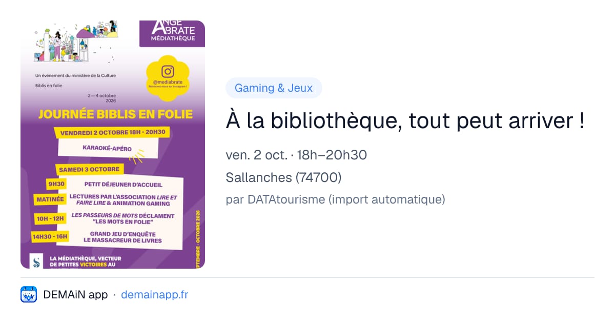 À la bibliothèque, tout peut arriver ! — Sallanches