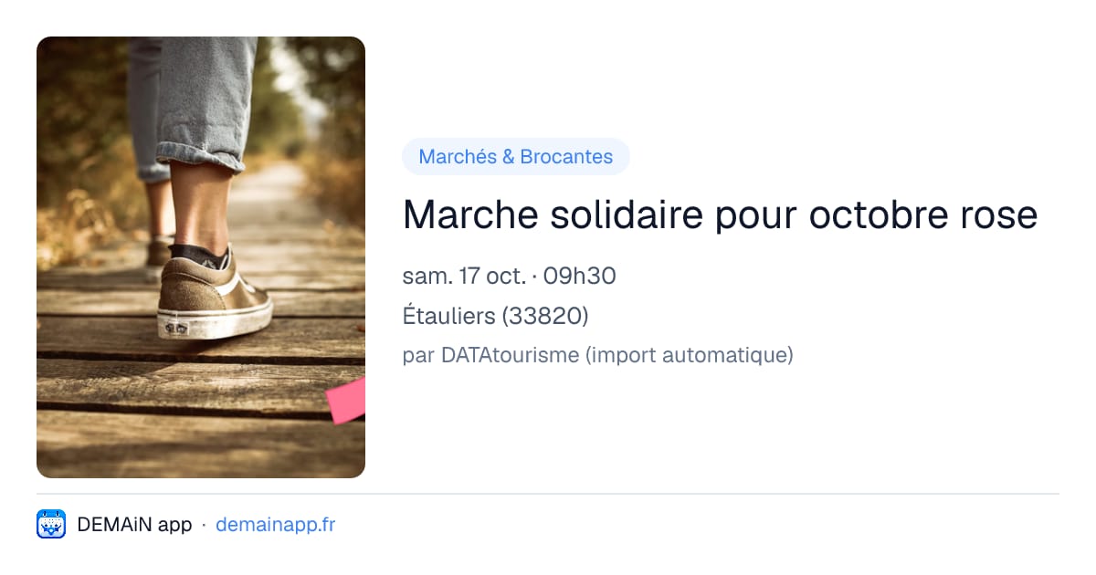 Marche solidaire pour octobre rose — Étauliers