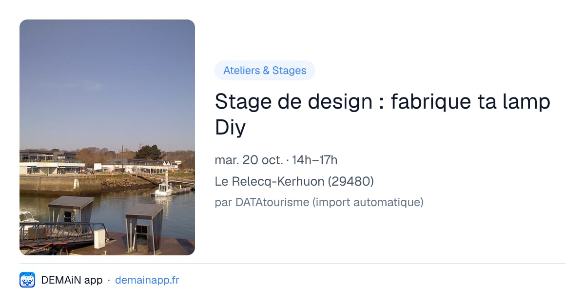 Stage de design : fabrique ta lamp Diy — Le Relecq-Kerhuon