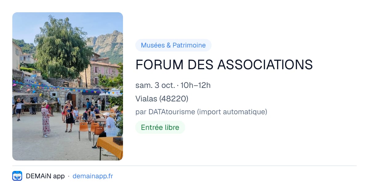 FORUM DES ASSOCIATIONS — Vialas