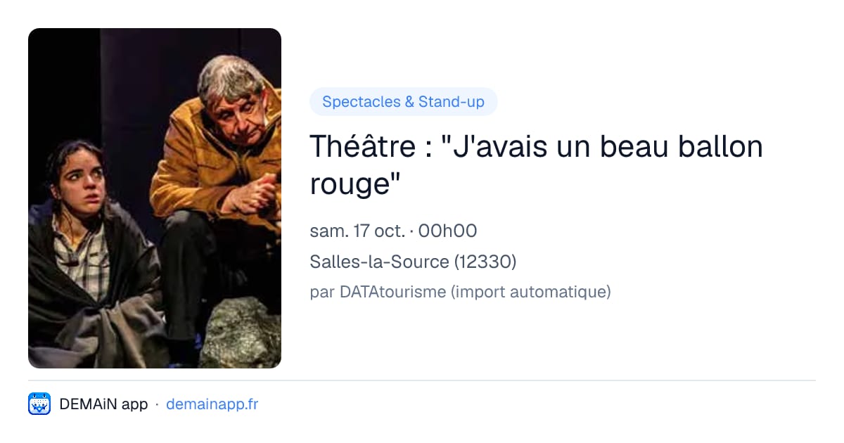 Théâtre : "J'avais un beau ballon rouge" — Salles-la-Source