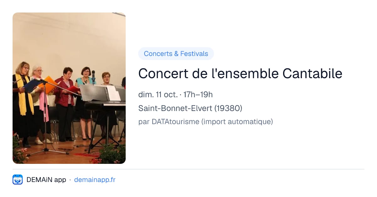 Concert de l'ensemble Cantabile — Saint-Bonnet-Elvert
