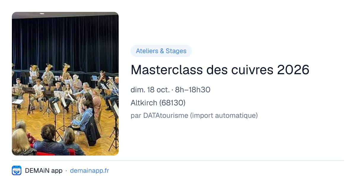 Masterclass des cuivres 2026 — Altkirch