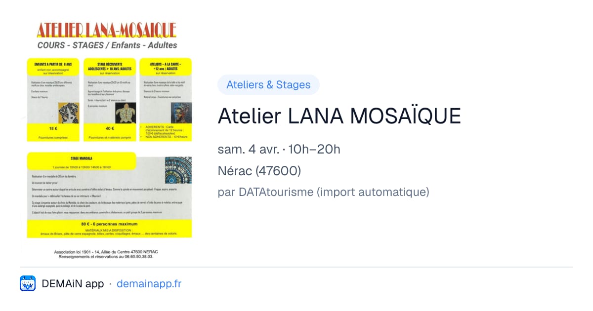 Atelier LANA MOSAÏQUE — Nérac