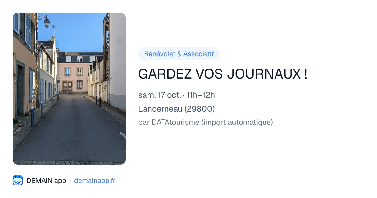 GARDEZ VOS JOURNAUX ! — Landerneau