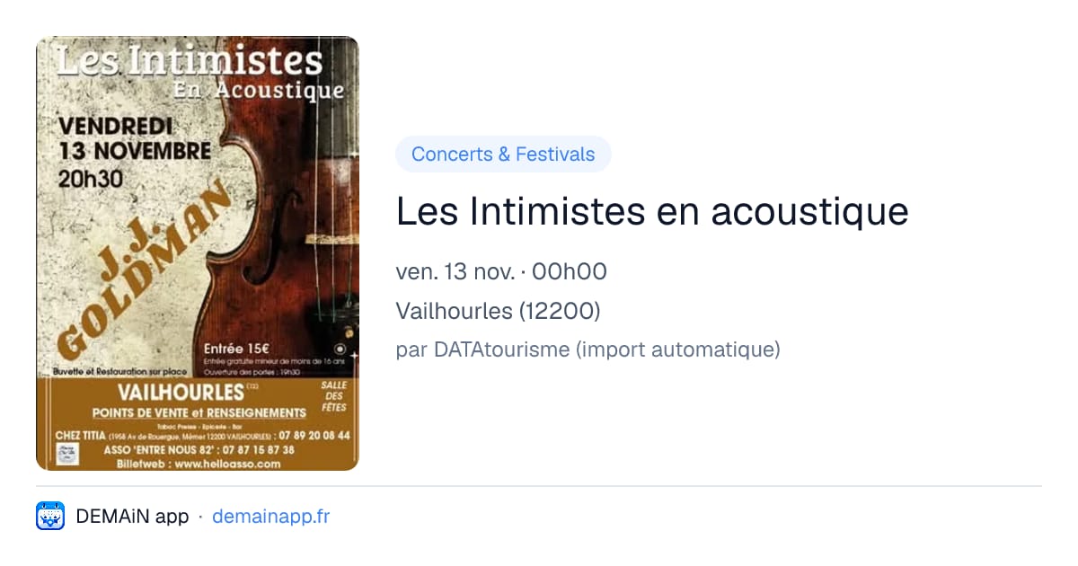 Les Intimistes en acoustique — Vailhourles