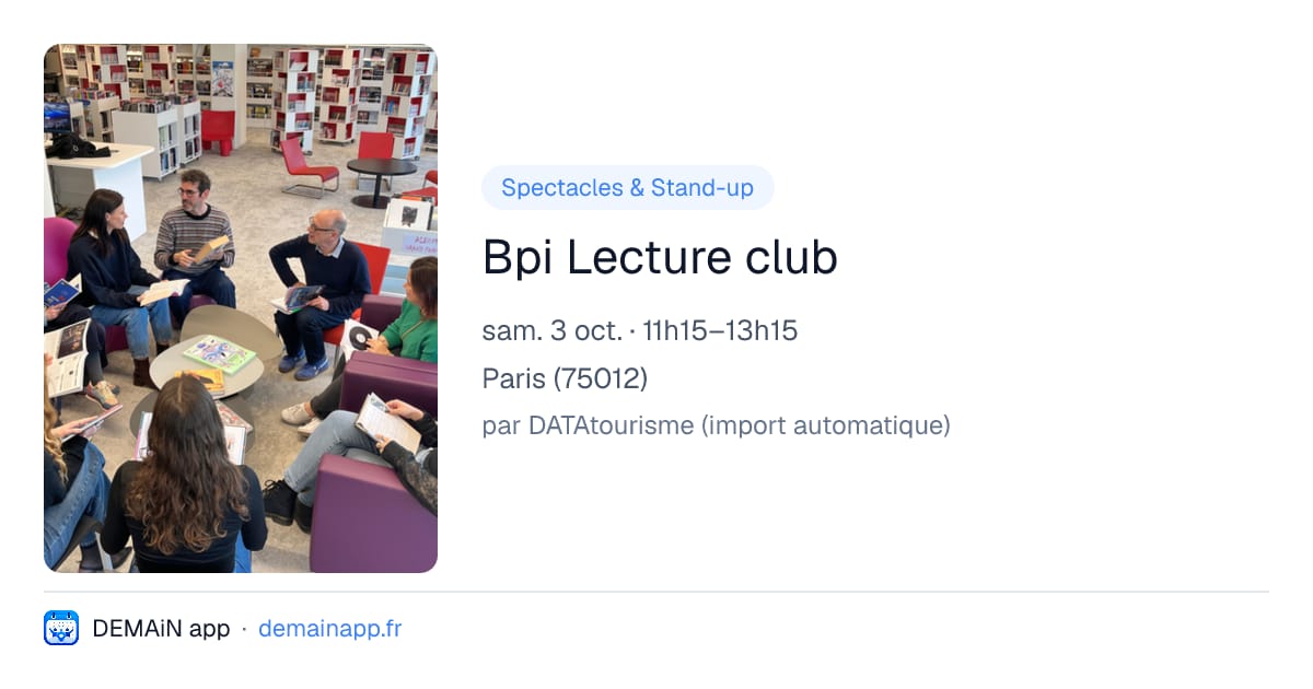 Bpi Lecture club — Paris
